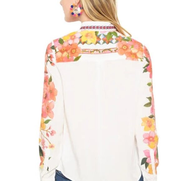 Desigual Women's Laurene Vibrant Romantic Floral Shirt Festival Boho SZ XS - Picture 5 of 10